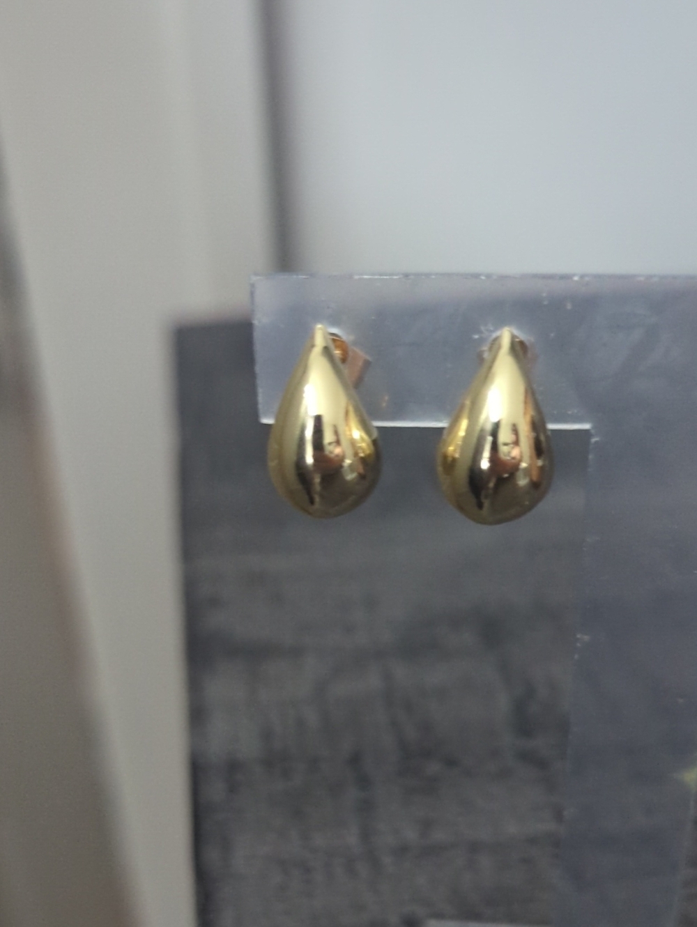 Gold Teardrop Stud Earrings